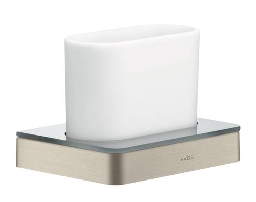 AXOR-HG-AXOR-Universal-Softsquare-Zahnputzbecher-Brushed-Nickel-42834820 gallery number 1